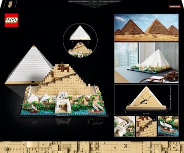 LEGO® Architecture Mimari Simgeler Koleksiyonu: Keops Piramidi 21058 - Yetişkinler için Koleksiyonluk Model Yapım Seti (1476 Parça)