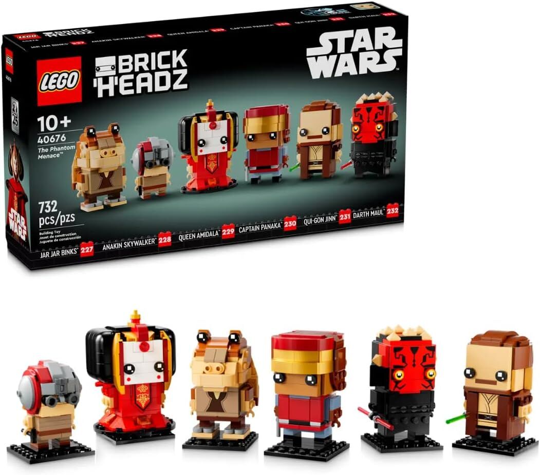 LEGO 40676 Brickheadz Star Wars The Phantom Menace 10+ 732 Parça Çeşitli Karakterlerin Yapılabilir Figürleri
