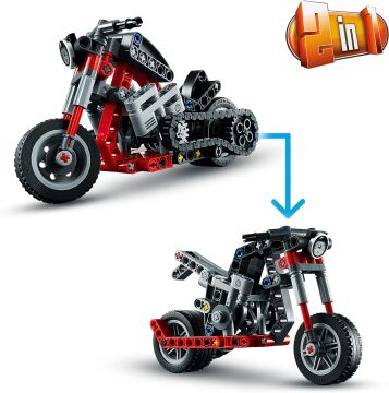 LEGO® Technic Motosiklet 42132 – 7 Yaş ve Üzeri Araçları Seven Çocuklar İçin 2’si 1 Arada Yaratıcı Oyuncak Model Yapım Seti (160 Parça)