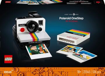 LEGO Ideas Polaroid OneStep SX-70 Kamera 21345 – Fotoğraf Meraklısı Yetişkinler için Koleksiyonluk ve Sergilenebilir Yaratıcı Model Yapım Seti (516 Parça)