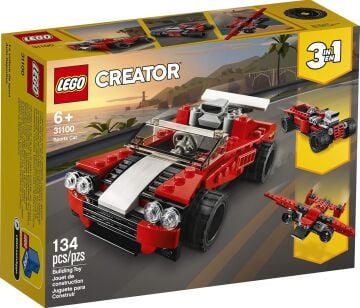 LEGO Creator Spor Araba 31100 - Araba Seven Çocuklar için Yaratıcı Oyuncak Yapım Seti (134 Parça)