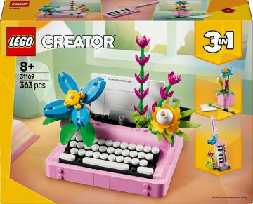 LEGO Creator 3’ü 1 Arada Çiçekli Daktilo 31169-8 Yaş ve Üzeri Çocuklar için Keytar veya Saksıya Dönüşebilen Yaratıcı Oyuncak Yapım Seti, Doğum Günü Hediyesi (363 Parça)