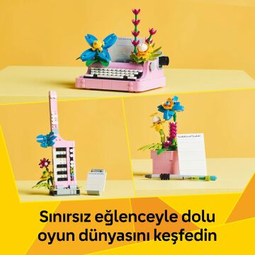 LEGO Creator 3’ü 1 Arada Çiçekli Daktilo 31169-8 Yaş ve Üzeri Çocuklar için Keytar veya Saksıya Dönüşebilen Yaratıcı Oyuncak Yapım Seti, Doğum Günü Hediyesi (363 Parça)