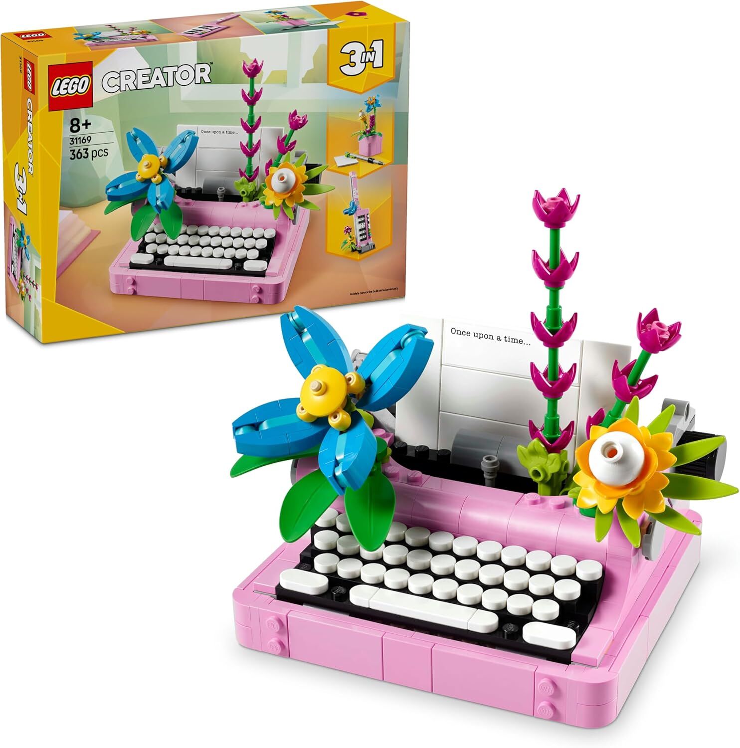 LEGO Creator 3’ü 1 Arada Çiçekli Daktilo 31169-8 Yaş ve Üzeri Çocuklar için Keytar veya Saksıya Dönüşebilen Yaratıcı Oyuncak Yapım Seti, Doğum Günü Hediyesi (363 Parça)