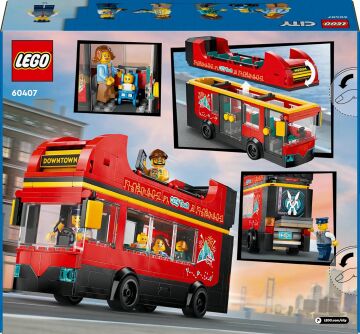 LEGO City Kırmızı İki Katlı Gezi Otobüsü 60407-7 Yaş ve Üzeri Çocuklar için Yaratıcı Oyuncak Yapım Seti (384 Parça)