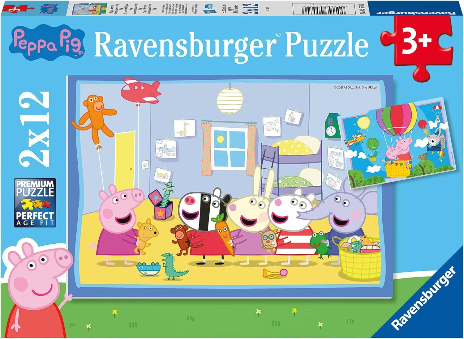 Ravensburger 55746 2x12 Parçalı Puzzle Peppa Macerada, Renkli