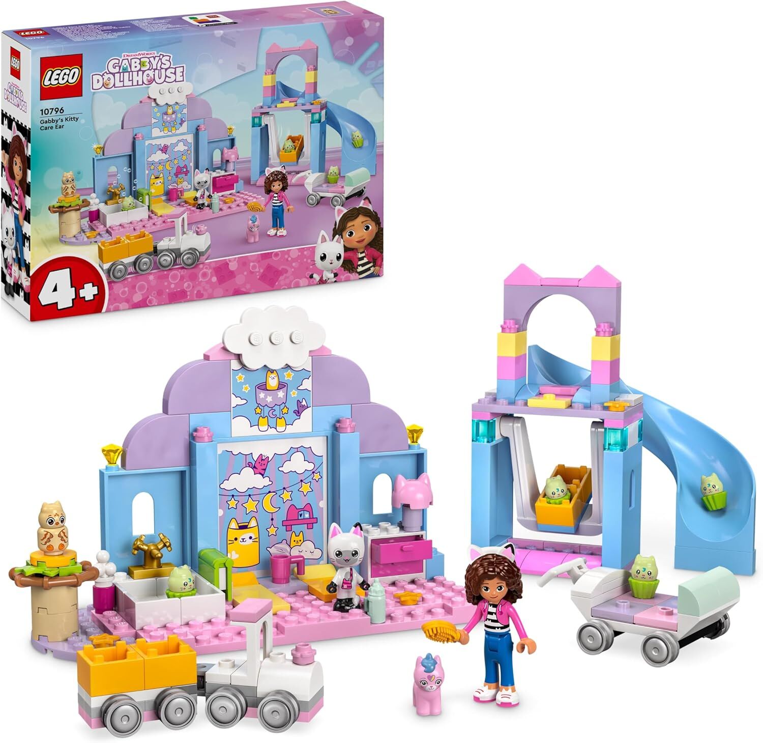 LEGO 4+ Gabby’s Dollhouse Gabby’nin Kedicik Bakım Odası 10796-4 Yaş ve Üzeri Çocuklar için Yaratıcı Oyuncak Yapım Seti (165 Parça)