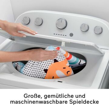 Fisher Price Neşeli Hayvanlar 3'ü 1 Arada Jimnastik Merkezi, bebek oyun minderi, karın üstünde oynamaya uygundur ve taşınabilir HBP41