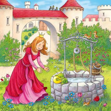 Ravensburger 08051 Rapunzel, kırmızı başlıklı bebek ve kurbağa kralı, çok renkli