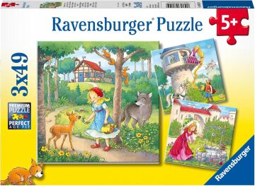 Ravensburger 08051 Rapunzel, kırmızı başlıklı bebek ve kurbağa kralı, çok renkli