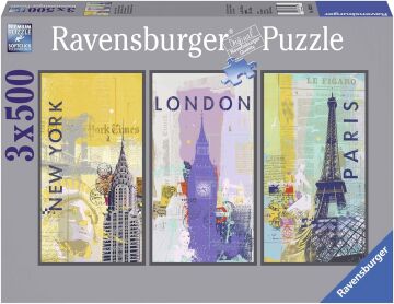 Ravensburger 3 X 500 Parça Puzzle Dünya Sehirleri (163298)