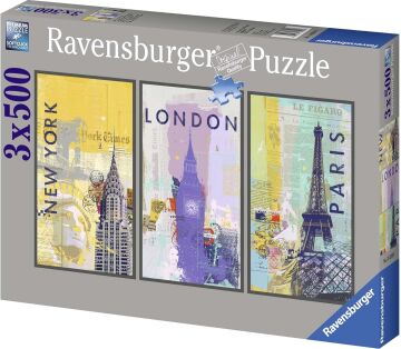 Ravensburger 3 X 500 Parça Puzzle Dünya Sehirleri (163298)