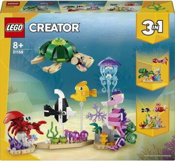 LEGO Creator Deniz Hayvanları 31158-8 Yaş ve Üzeri Çocuklar için Balık, Kaplumbağa ve Yengeç Model Seçenekleri İçeren 3’ü 1 Arada Yaratıcı Oyuncak Yapım Seti (421 Parça)