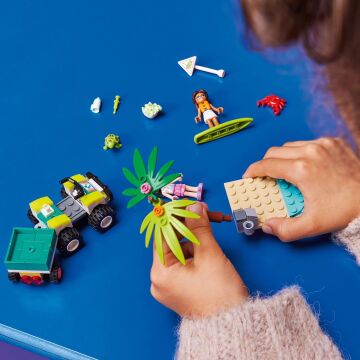 LEGO 41697 Arkadaş Kaplumbağa Koruma Aracı, Deniz Hayvan Kurtarma Oyuncak 6 Yaşındaki Çocuklar için, Plaj ATV Arabası Römork Bina Seti, Yaz Serisi