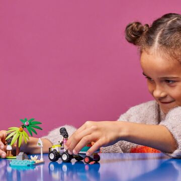 LEGO 41697 Arkadaş Kaplumbağa Koruma Aracı, Deniz Hayvan Kurtarma Oyuncak 6 Yaşındaki Çocuklar için, Plaj ATV Arabası Römork Bina Seti, Yaz Serisi