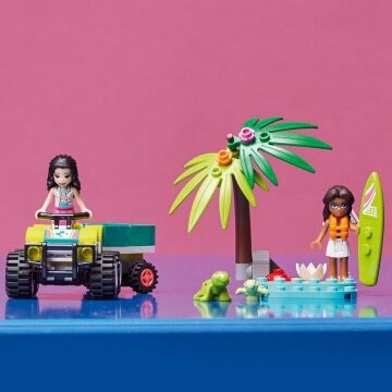 LEGO 41697 Arkadaş Kaplumbağa Koruma Aracı, Deniz Hayvan Kurtarma Oyuncak 6 Yaşındaki Çocuklar için, Plaj ATV Arabası Römork Bina Seti, Yaz Serisi