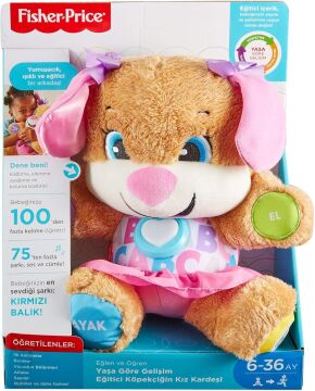Fisher-Price Eğlen&Öğren yaş ve üzeria Göre Gelişim Eğitici Köpekçiğin Kız Kardeşi (Türkçe), 6 - 36 aylık, FPP83