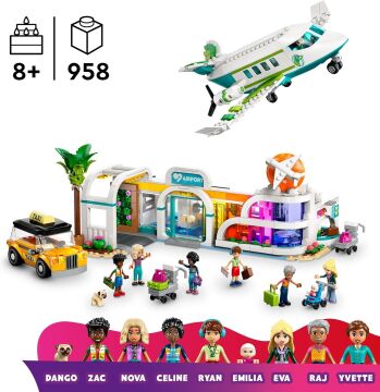 LEGO Friends Heartlake City Havaalanı ve Uçak 42656-8 Yaş ve Üzeri Çocuklar için Mini Bebek İçeren Yaratıcı Oyuncak Yapım Seti (958 Parça)