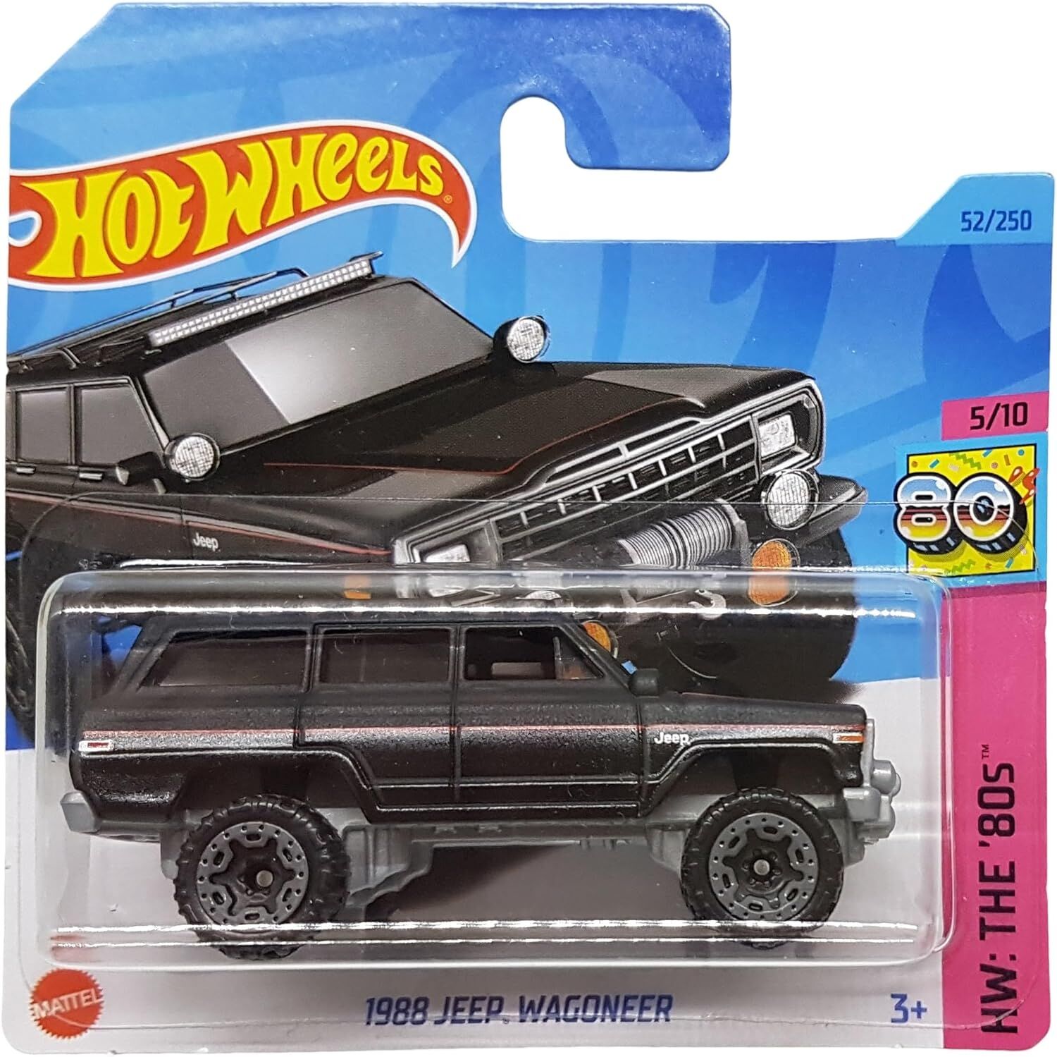 Hot Wheels - 1988 Jeep Wagoneer - HW: The ´80s 5/10 - HKJ63 - Short Card - Arazi aracı - siyah metalik - Mattel 2023