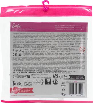 Barbie Moda 2'li Paket, Pembe ve Sarı Üst ve Şort, Mavi Tank ve Etek, Pembe Güneş Gözlüğü, Sarı Kolye