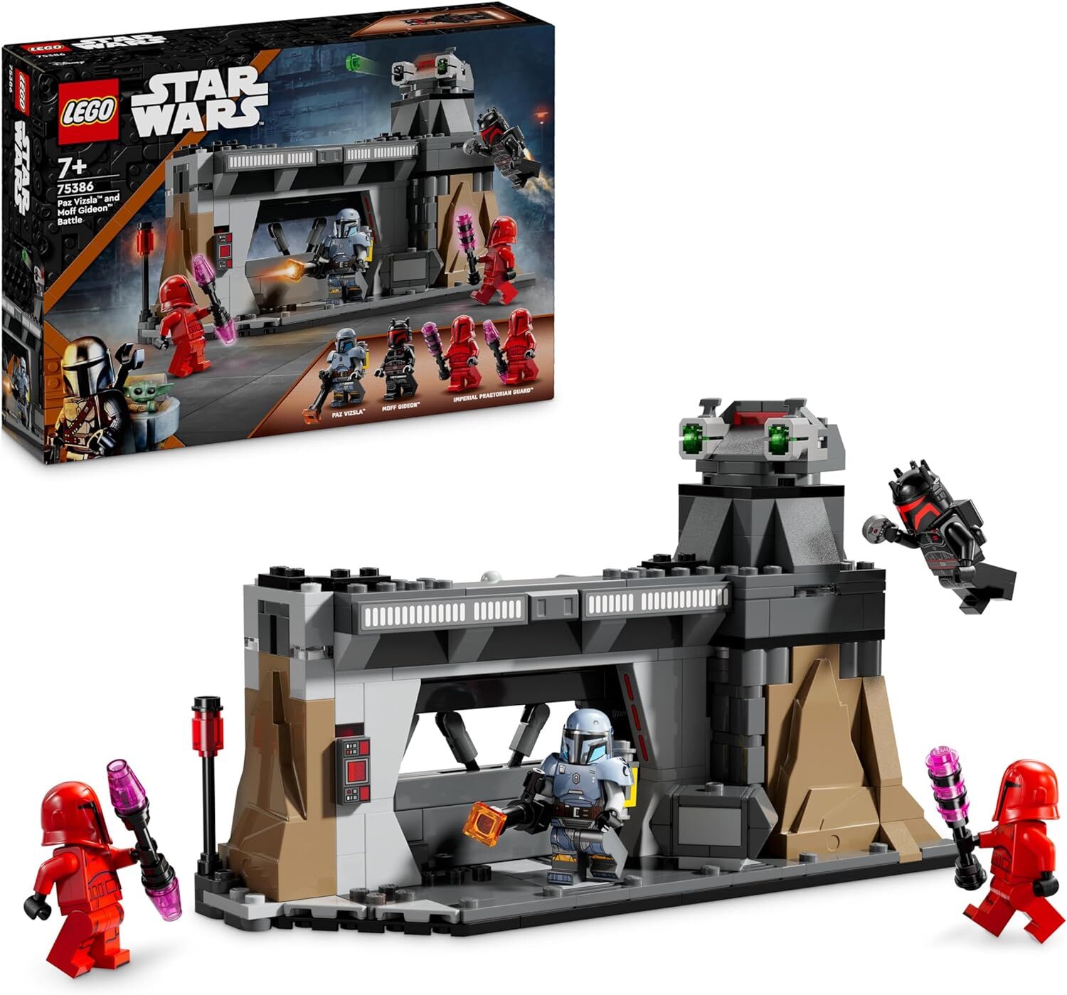 LEGO Star Wars: The Mandalorian Paz Vizsla ve Moff Gideon Savaşı 75386-7 Yaş ve Üzeri Çocuklar için İnşa Edilebilen Koleksiyonluk Yaratıcı Oyuncak Yapım Seti (289 Parça)