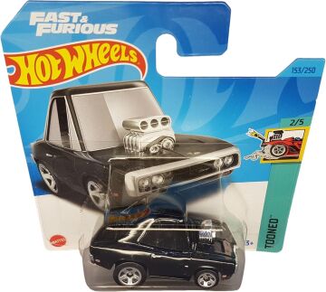 Hot Wheels - ´70 Dodge Charger - Tooned 2/5 - HKG57 - Short Card - Fast & Furious - siyah - Mattel 2023