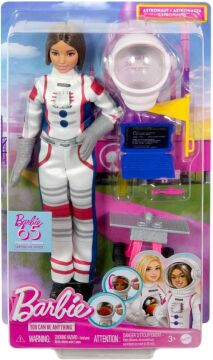 Barbie 65. Yıldönümü Bebeği ve 10 Aksesuar, Esmer Bebekli Astronot Seti, Rolling Rover, Flipping Shield ve Daha Fazlası ile Uzay Kaskı