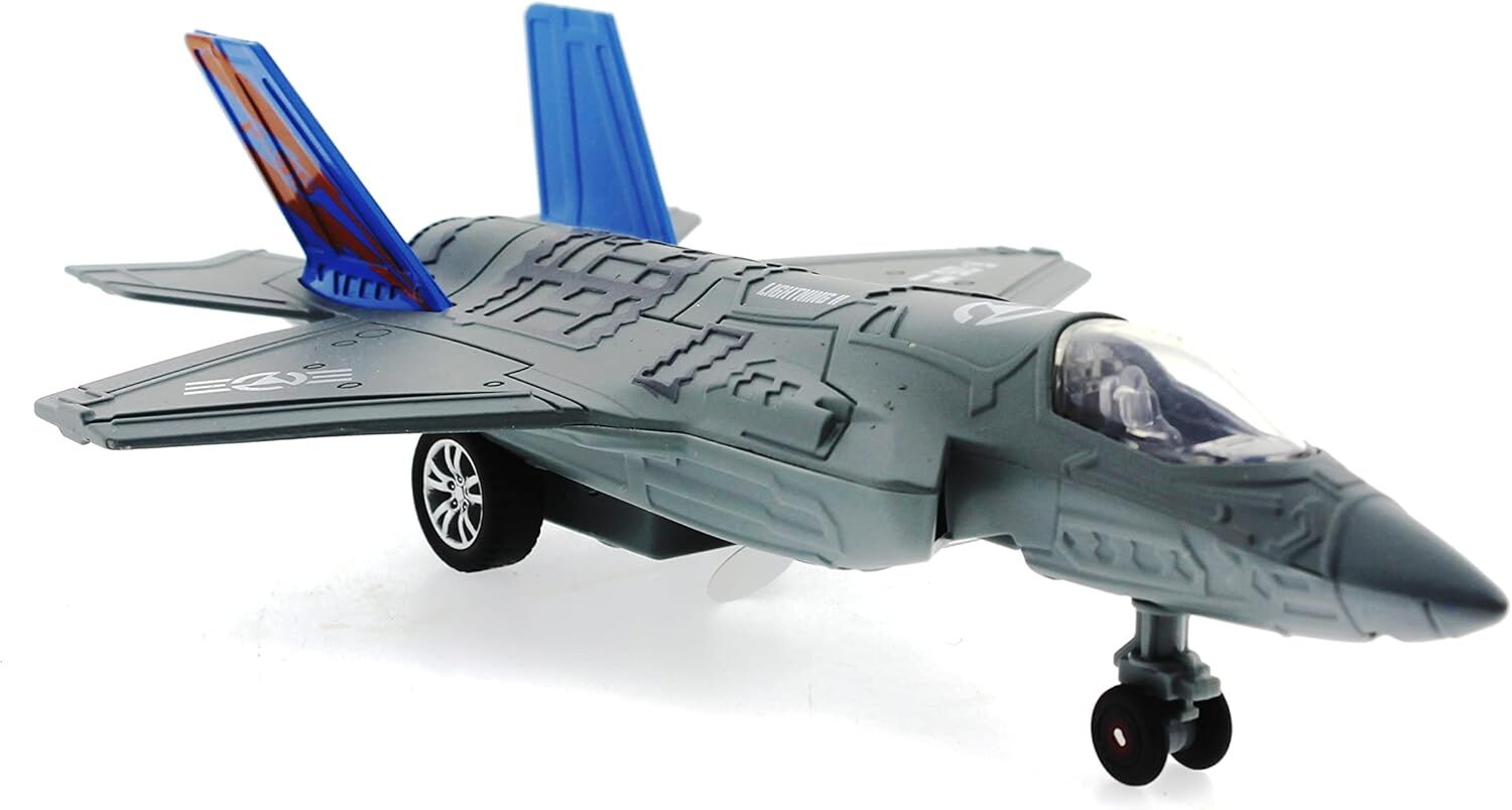 Mega brands Çek Bırak Metal F-35 Benzeri Gri Savaş Uçağı Sesli Işıklı