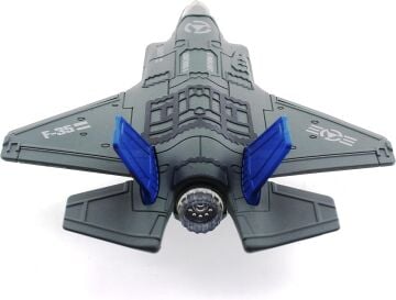 Mega brands Çek Bırak Metal F-35 Benzeri Gri Savaş Uçağı Sesli Işıklı