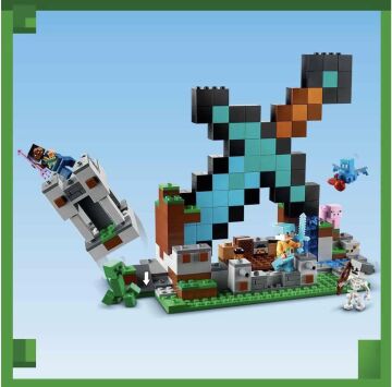 LEGO® Minecraft® Kılıç Üssü 21244-8 Yaş ve Üzeri Çocuklar için İskelet, Creeper™ ve Daha Fazlasını İçeren Oyuncak Yapım Seti (427 Parça)