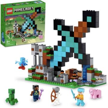 LEGO® Minecraft® Kılıç Üssü 21244-8 Yaş ve Üzeri Çocuklar için İskelet, Creeper™ ve Daha Fazlasını İçeren Oyuncak Yapım Seti (427 Parça)