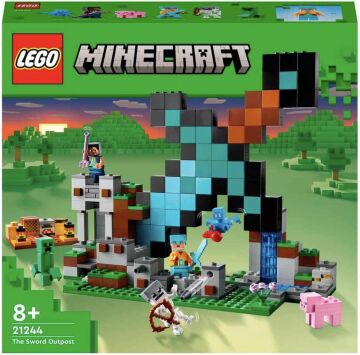 LEGO® Minecraft® Kılıç Üssü 21244-8 Yaş ve Üzeri Çocuklar için İskelet, Creeper™ ve Daha Fazlasını İçeren Oyuncak Yapım Seti (427 Parça)