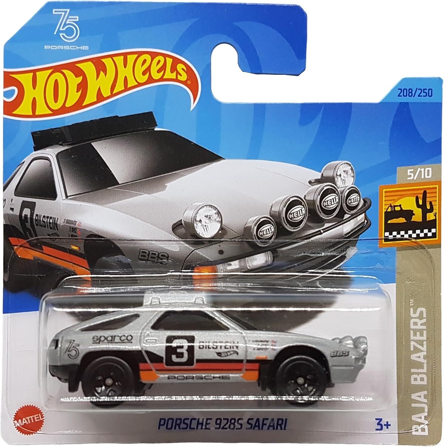 Hot Wheels - Porsche 928S Safari - Baja Blazers 5/10 - HKG46 - Short Card - sparco - Bilstein - BBS - Hella - Mattel 2023