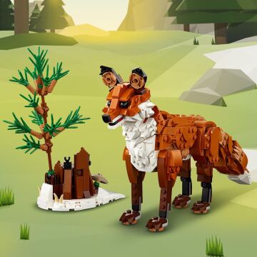 LEGO® Creator Orman Hayvanları: Kızıl Tilki 31154-9 Yaş ve Üzeri Çocuklar için Baykuş ve Sincap Model Seçenekleri İçeren 3’ü 1 Arada Yaratıcı Oyuncak Yapım Seti (667 Parça)