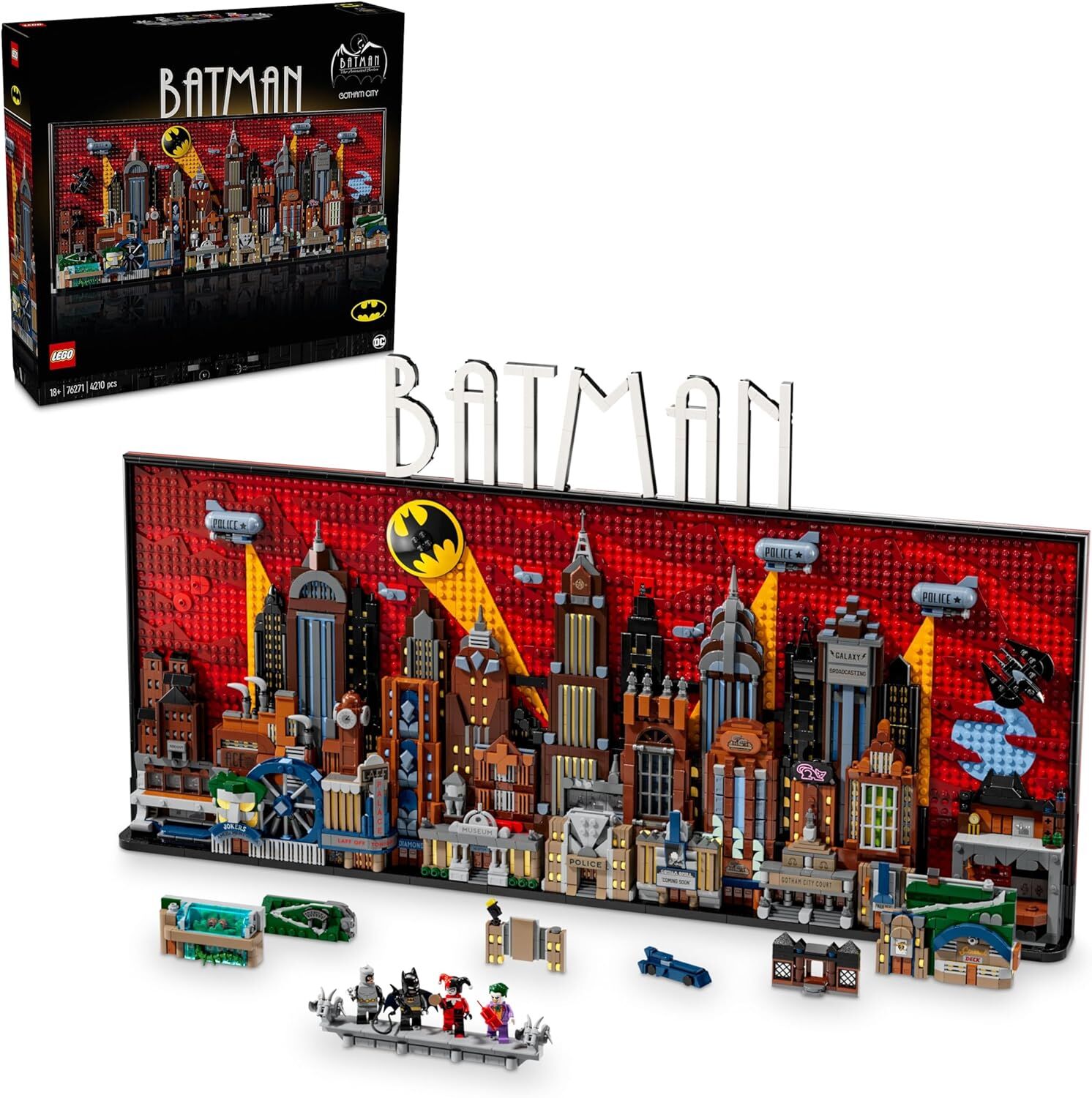 LEGO DC Batman: The Animated Series Gotham City 76271 Süper Kahraman Seven Yetişkinler için Koleksiyonluk Yaratıcı Sergileme Modeli Yapım Seti 4210 Parça