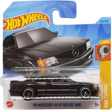Hot Wheels - ´89 Mercedes-Benz 560 SEC AMG - HW Turbo 4/5 - HKG45 - Short Card - siyah - Mattel 2023