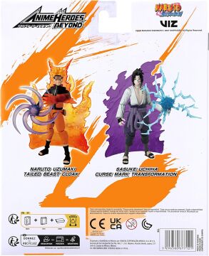 BANDAI, 16 cm Anime Heroes Naruto Sasuke Uchiha Figür ve Aksesuar Seti