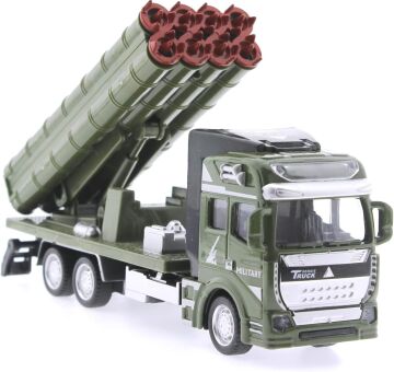 Mega brands Sürtmeli Die Cast Metal Roketatar Rampalı Askeri Kamyon