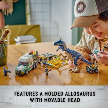 LEGO Jurassic World Dinozor Görevleri: Allosaurus Taşıma Kamyonu 76966 – 8 Yaş ve Üzeri Çocuklar için Yaratıcı Oyuncak Yapım Seti (588 Parça)