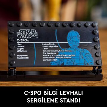 LEGO Star Wars C-3PO 75398 - Yetişkinler için İnşa Edilebilen Koleksiyonluk ve Nostaljik Droid Figürü Yapım Seti (1138 Parça)