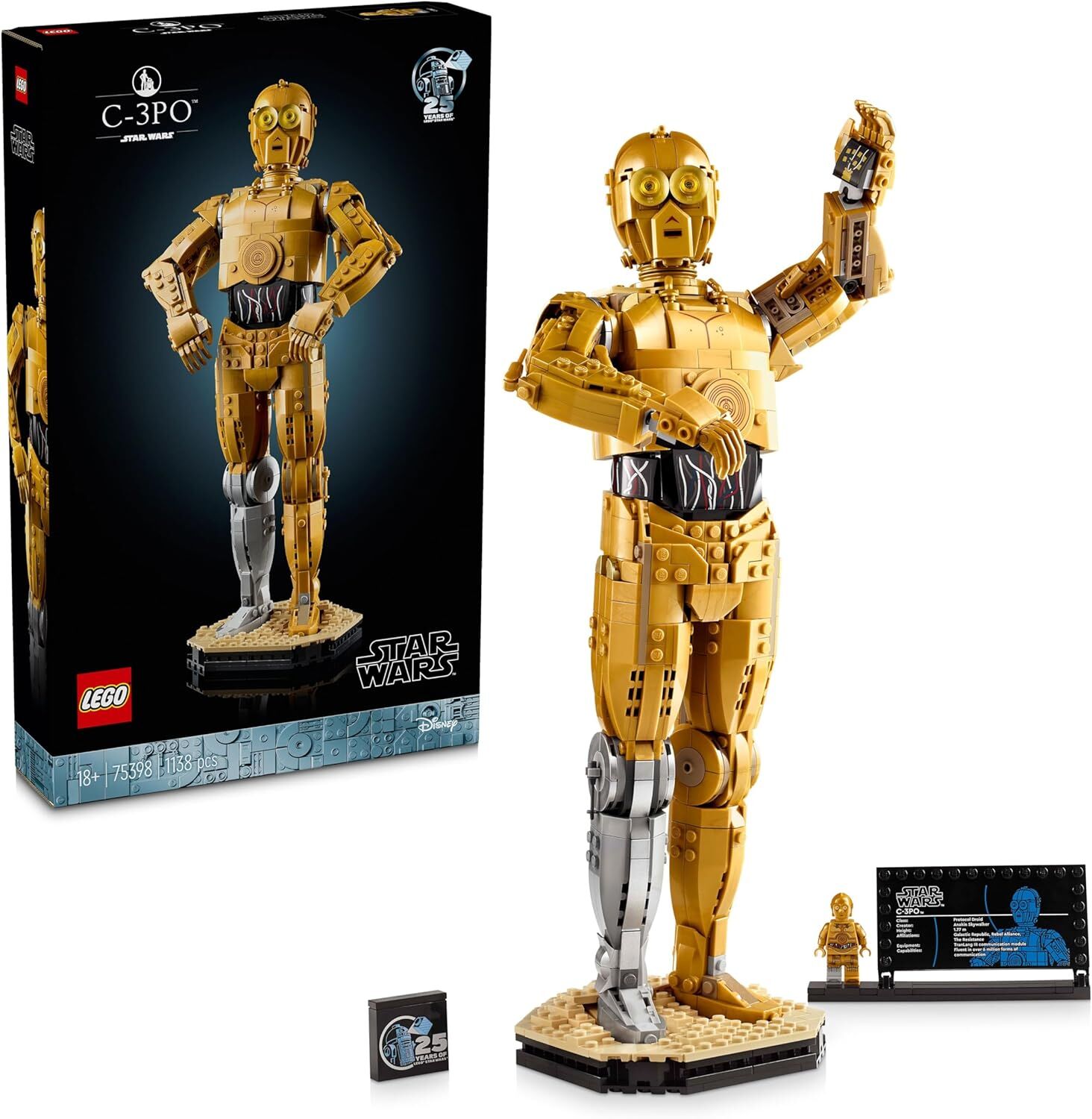 LEGO Star Wars C-3PO 75398 - Yetişkinler için İnşa Edilebilen Koleksiyonluk ve Nostaljik Droid Figürü Yapım Seti (1138 Parça)