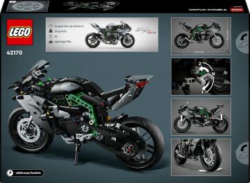 LEGO Technic Kawasaki Ninja H2R Motosiklet 42170-10 Yaş ve Üzeri Çocuklar için Koleksiyonluk Yaratıcı Oyuncak Model Yapım Seti (643 Parça)