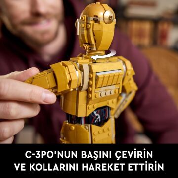 LEGO Star Wars C-3PO 75398 - Yetişkinler için İnşa Edilebilen Koleksiyonluk ve Nostaljik Droid Figürü Yapım Seti (1138 Parça)