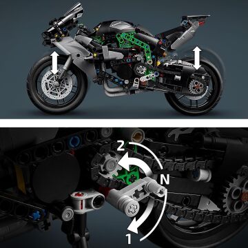 LEGO Technic Kawasaki Ninja H2R Motosiklet 42170-10 Yaş ve Üzeri Çocuklar için Koleksiyonluk Yaratıcı Oyuncak Model Yapım Seti (643 Parça)