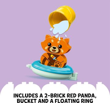 LEGO® DUPLO® İlk Banyo Zamanı Eğlencesi: Yüzen Kırmızı Panda 10964-18 Ay ve Üzeri Okul Öncesi Yaştaki Çocuklar için Oyuncak Yapım Seti (5 Parça)
