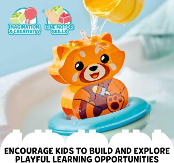 LEGO® DUPLO® İlk Banyo Zamanı Eğlencesi: Yüzen Kırmızı Panda 10964-18 Ay ve Üzeri Okul Öncesi Yaştaki Çocuklar için Oyuncak Yapım Seti (5 Parça)