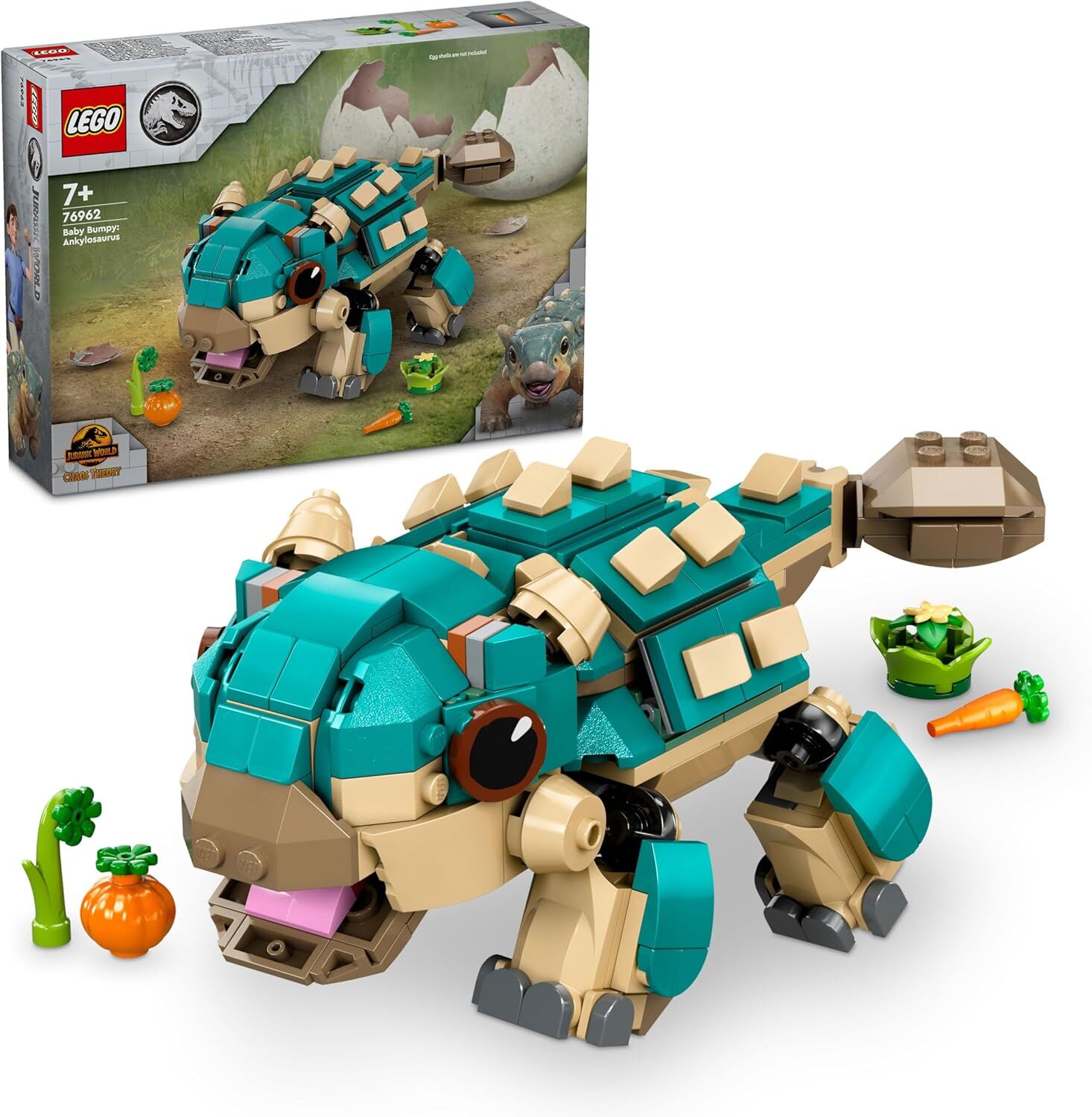 LEGO Jurassic World Yavru Bumpy: Ankylosaurus 76962-7 Yaş ve Üzeri Kretase Kampı Hayranları için Yaratıcı Oyuncak Yapım Seti (358 Parça)
