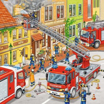 Ravensburger Çocuk Yapbozu - 09401 İtfaiye Parçası - 5 Yaşından İtibaren Çocuklar için, 3 x 49 Parça