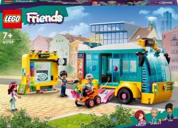 LEGO® Friends Heartlake City Otobüsü 41759-7 Yaş ve Üzeri Çocuklar için İnşa Edilebilen Otobüs, Otobüs Durağı ve 3 Karakter İçeren Yaratıcı Oyuncak Yapım Seti (480 Parça)