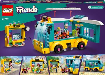 LEGO® Friends Heartlake City Otobüsü 41759-7 Yaş ve Üzeri Çocuklar için İnşa Edilebilen Otobüs, Otobüs Durağı ve 3 Karakter İçeren Yaratıcı Oyuncak Yapım Seti (480 Parça)